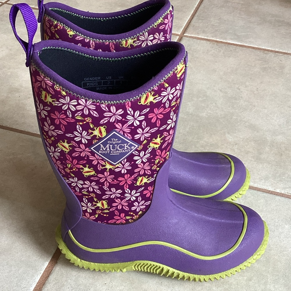 Muck Kids' Purple Floral Boots